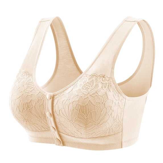 Amvlyk Front Closing Bras for Women Wireless Comfort Easy to Wear Push Up Front Buckle Bras Seamless Breathable Front Closure Bra for Everyday Bras Elderly T-Shirts Bra Walking Life Work