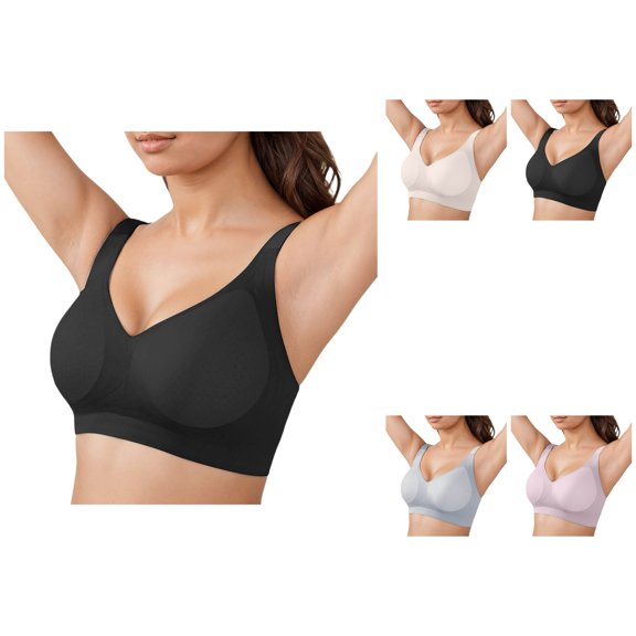Sports Bra for Women Workout Bra Wireless Push-Up Seamless Bra for Women Full Coverage Supportive Minimizer with Side Support & Anti-Sagging for Large Bust Regular & Plus Size