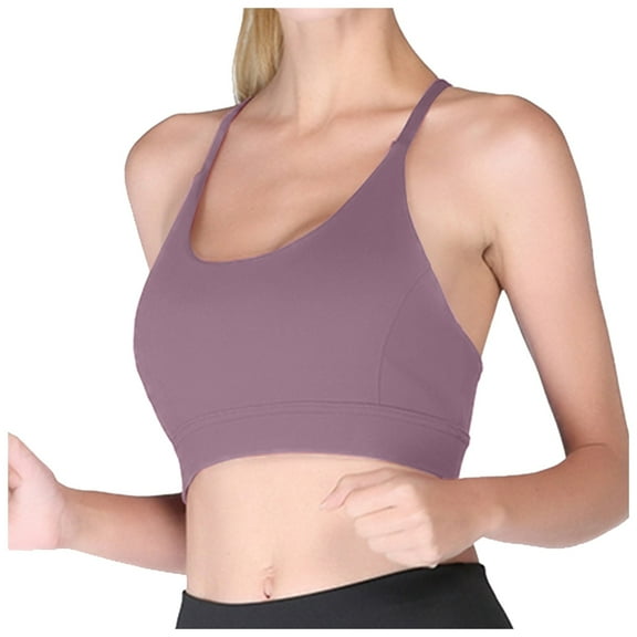 Sports Bra For Women Y Back Padded Strappy Sports Bras Medium Support Workout Yoga Bra With Removable Cups Large Bras for Women plus Size Sports Bra Low Support Sports Bras for Women Womens Workout
