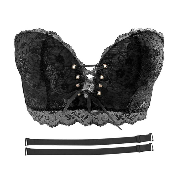 Sports Bra Women's Comfortable Sexy Agglomerated Non Upholding Small Chest No Steel Ring Wipe Bra Wrapping Black 36