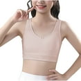 thumbnail image 1 of Sports Bra for Teens Teen Girl Sports Bras Solid Soft Ice Silk Wireless Bras with Support and Lift Seamless Comfy Training Soft Underwear L, 1 of 8