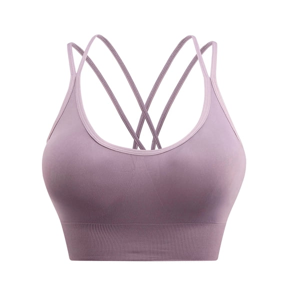 Sports Bra for Women 2024 New Medium Support Criss Cross Strappy Bras Seamless High Impact Yoga Exercise Athletic Bra