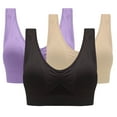 thumbnail image 1 of Womens Sports Bras, 3 Pack Yoga Comfort Seamless Stretchy Sports Bra for Women Breathable Cool Liftup Air Daily Bra, 1 of 7