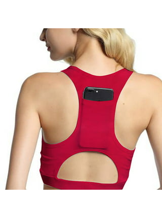 2-pack Women's Back Pocket Portable Mobile Yoga Shockproof Yoga Running Bra  push up sports bras for women 