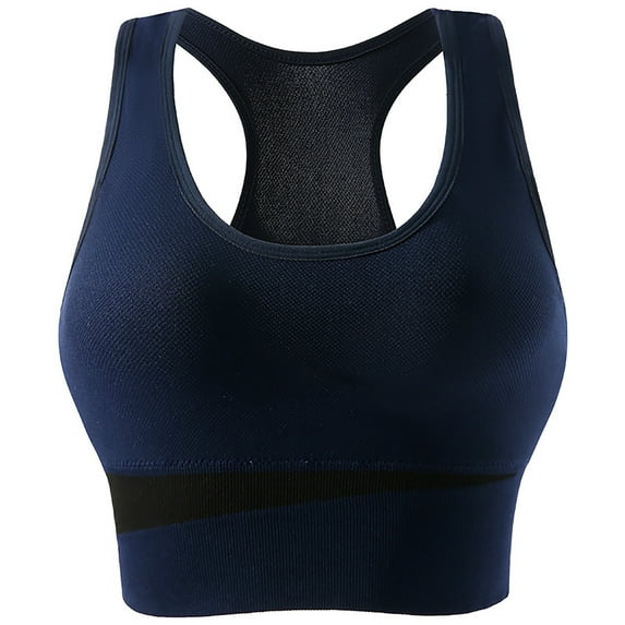 Sports Bra for Women Big Chest Shock-absorbing No Steel Ring Plus Size Fitness Yoga Activewear for Running and Daily Use #Blue,M