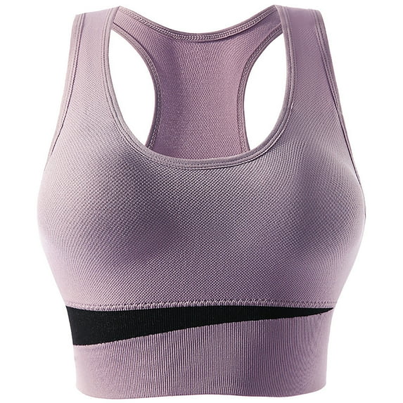 Sports Bra for Women Big Chest Shock-absorbing No Steel Ring Plus Size Fitness Yoga Activewear for Running and Daily Use #Purple,XL