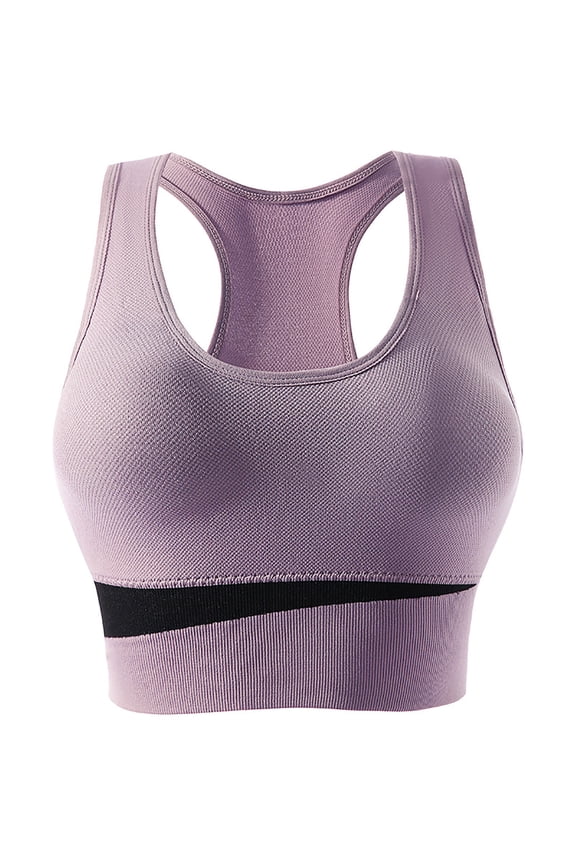 Sports Bra for Women Big Chest Shock-absorbing No Steel Ring Plus Size Fitness Yoga Activewear for Running and Daily Use #Purple,XL