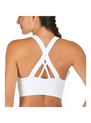 XSSFCC Sports Bra High Impact Criss Cross Back, Full Support for Large Bust  No Bounce Gym Seamless Workout Bras