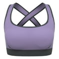 thumbnail image 1 of Sports Bra for Women, Cross Back Padded Strappy Sports Bras Medium Support Yoga Bra with Removable Cups, Purple, M, 1 of 7