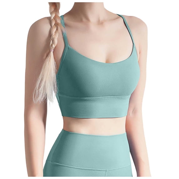 Sports Bra for Women Gym Bra Butterluxe Womens Y Back Sports Bra Padded Racerback Low Impact Spaghetti Thin Strap Workout Yoga Bra