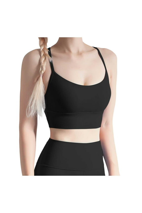 Sports Bra for Women Gym Bra Butterluxe Womens Y Back Sports Bra Padded Racerback Low Impact Spaghetti Thin Strap Workout Yoga Bra