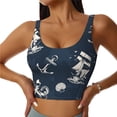 thumbnail image 1 of Sports Bra For Women, Vintage Marine Sports Bras For Women High Support, Workout Tank Tops Woman With Removable Cups, 1 of 8