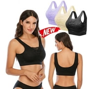 Sports Bra for Women, Padded Strappy Sports Bras Medium Support Yoga Bra with Removable Cups