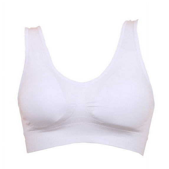 Sports Bra for Women, Seamless Comfortable Yoga Bra with Pads,White