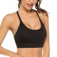 thumbnail image 1 of Sports Bra for Women Strappy Sports Bra Mesh Open Back Sports Bra for Workout Yoga Gym Black L, 1 of 7