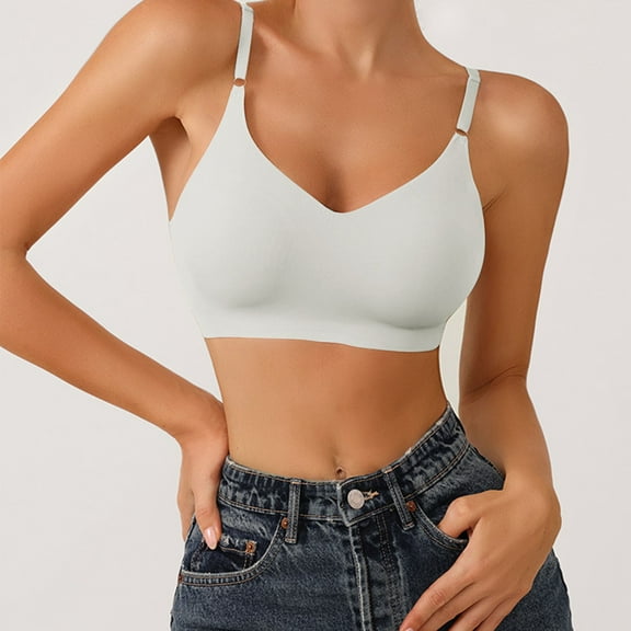 Sports Bra for Women Workout Comfort Lightly Lined Seamless Wireless Triangle Bralette Bra Push Up Yoga Bra Saving on Clearance