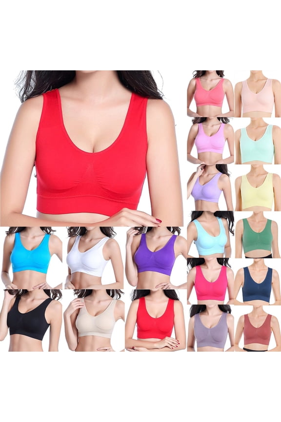 Sports Bra for Women Workout Soft Compression Full Supportive High Impact Plus Size Fitness Bra Push Up Yoga Bra