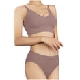 thumbnail image 1 of Sports Bralettes for Women Full-Coverage Bra Feature V-Neck Padded Bra Style W-785 Purple L, 1 of 4