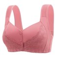 thumbnail image 1 of Sports Bralettes for Women Plus Size Lace Trim Front Closure Comfort Wireless Bras Ladies Elder Full Coverage Push up Bra, 1 of 2