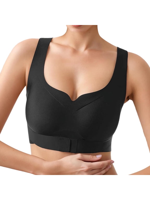 Sports Bras Breathable Workout Bra for Gym Women's Comfortable And Sexy Transparent Shoulder Strap Cordless Backless Spongeless With Convertible Shoulder Straps