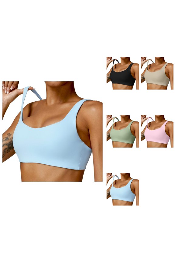 Sports Bras Comfortable Bras for Women One Shoulder Backless Sports Bra for Women Padded Push Up Bustier with Medium Support Cute Crop Top for Gym Yoga & Workout
