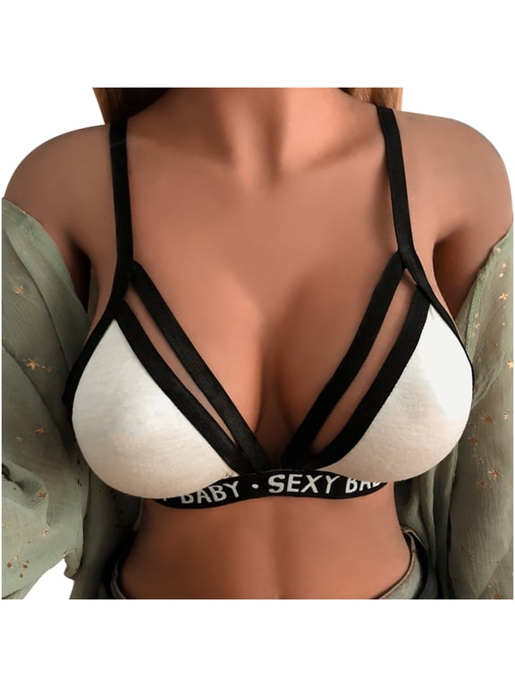 Sports Bras For Women Alluring Women Cage Bra Elastic Cage Bra Strappy Hollow Out Bra Bustier Nursing Bras Maternity Bra Wide Strap Bras