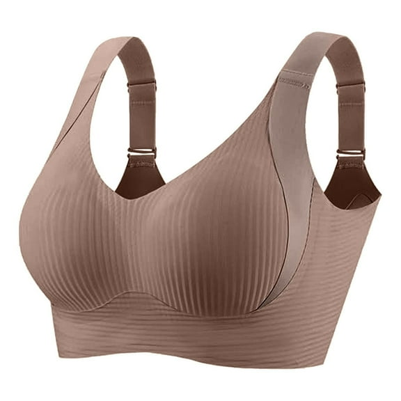 Sports Bras For Women Comfortable Ribbed Wireless Bralettes Adjustable Padded Everyday Bra