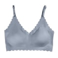 thumbnail image 1 of Sports Bras For Women Deep V Petal Wireless Bra - Soft Comfortable Style Nylon & Spandex Fabric Xl Womens Bras, 1 of 4