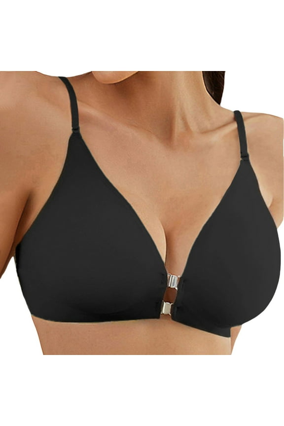 Sports Bras For Women Front Closure Wireless Racerback Bra - Metal Snap Comfortable Bralette Nylon & Spandex Xl Womens Bras