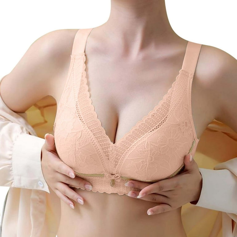 Women's Sports Bra: High Support Skin-Coloured Lace Push Up Bra