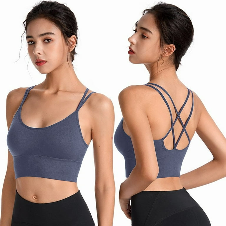 Sports Bras For Women High Support Large Bust Womens Cross Back Sport Bras  Padded Strappy Criss Cross Cropped Bras For Yoga Workout Fitness Low Impact  Bras 
