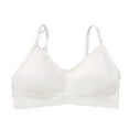 thumbnail image 1 of Sports Bras For Women No Underwire Thin Straps Padded Yoga Top Basic Wireless Camisole Halter Top Vest Bra (2XL, White), 1 of 2