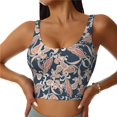 thumbnail image 1 of Sports Bras For Women - Paisley Pattern No.90129 Seamless Yoga Bra Workout Crop Top With Removable Cups, 1 of 1