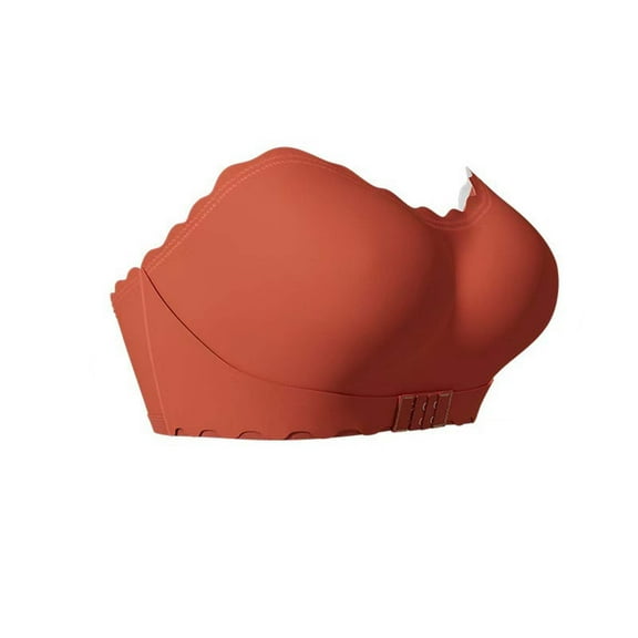 Sports Bras For Women Solid Color Strapless Bra - Gathered Front Buckle With Non-Slip Silicone Strip Nylon & Spandex L Womens Bras
