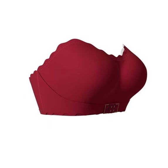 Sports Bras For Women Solid Color Strapless Bra - Gathered Front Buckle With Non-Slip Silicone Strip Nylon & Spandex S Womens Bras