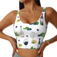 thumbnail image 1 of Sports Bras For Women - Wine Print No.J918 Seamless Yoga Bra Workout Crop Top With Removable Cups, 1 of 8