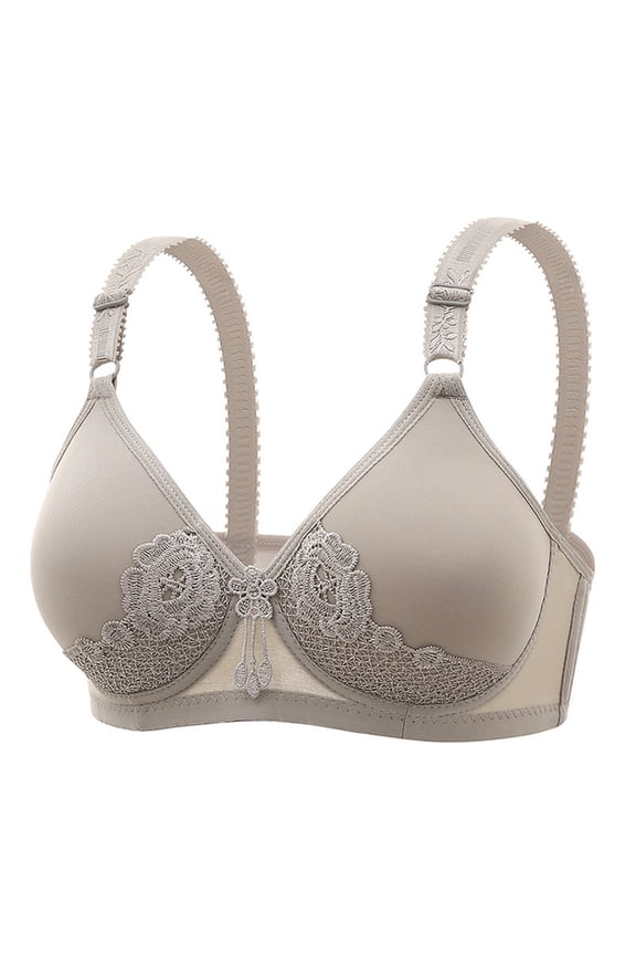 Sports Bras For Women,Women's Front Side Buckle Lace Edge Without Steel Ring Movement Seamless Gathering Adjustment Yoga Sleep Large Bra