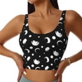 thumbnail image 1 of Sports Bras For Women Workout Tank Tops, Abstract Moon Pattern Running Vest With Removable Cups, 1 of 2