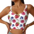 thumbnail image 1 of Sports Bras For Women Workout Tank Tops, Blueberries Pattern Strawberry Running Vest With Removable Cups, 1 of 2