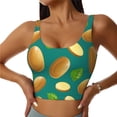 thumbnail image 1 of Sports Bras For Women Workout Tank Tops, Cartoon Potato Leaf Running Vest With Removable Cups, 1 of 2