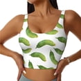 thumbnail image 1 of Sports Bras For Women Workout Tank Tops, Cucumber Pattern Running Vest With Removable Cups, 1 of 2