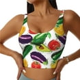 thumbnail image 1 of Sports Bras For Women Workout Tank Tops, Cucumber Tomato Eggplant Running Vest With Removable Cups, 1 of 2