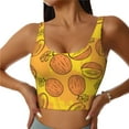 thumbnail image 1 of Sports Bras For Women Workout Tank Tops, Cute Cantaloupe Orange Running Vest With Removable Cups, 1 of 2