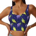 thumbnail image 1 of Sports Bras For Women Workout Tank Tops, Cute Grape Yellow Purple Running Vest With Removable Cups, 1 of 2