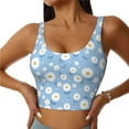 thumbnail image 1 of Sports Bras For Women Workout Tank Tops, Daisies Flowers Bloom Running Vest With Removable Cups, 1 of 2