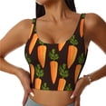 thumbnail image 1 of Sports Bras For Women Workout Tank Tops, Daucus Carrot Pattern Running Vest With Removable Cups, 1 of 2
