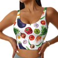 thumbnail image 1 of Sports Bras For Women Workout Tank Tops, Eggplant Vegetable Running Vest With Removable Cups, 1 of 2