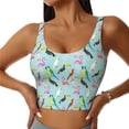 thumbnail image 1 of Sports Bras For Women Workout Tank Tops, Geometric Parrot Toucan Flamingo Running Vest With Removable Cups, 1 of 2