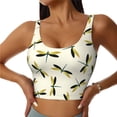 thumbnail image 1 of Sports Bras For Women Workout Tank Tops, Golden Black Dragonfly Running Vest With Removable Cups, 1 of 2