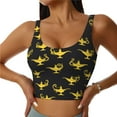 thumbnail image 1 of Sports Bras For Women Workout Tank Tops, Lamp Pattern Yellow Running Vest With Removable Cups, 1 of 2